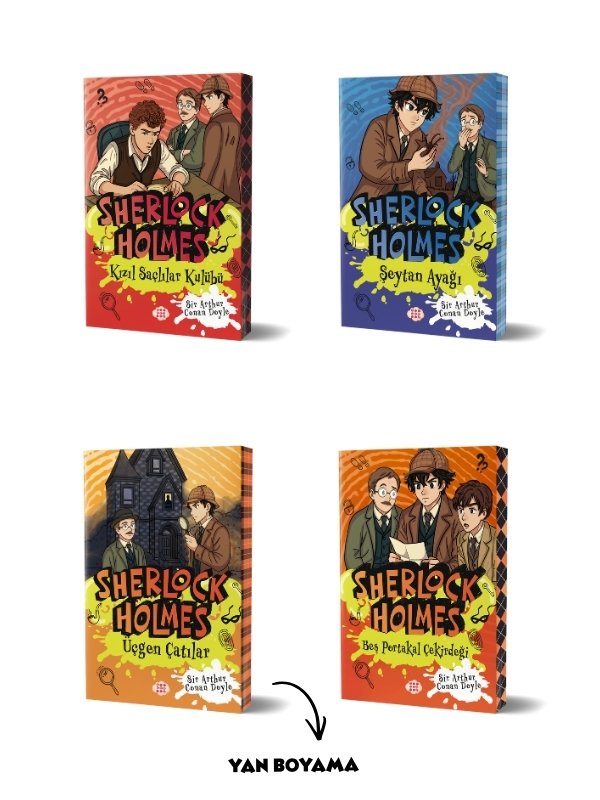 Sherlock Holmes 4 Kitaplık Koleksiyon Seti - Yan Boyamalı Özel Seri