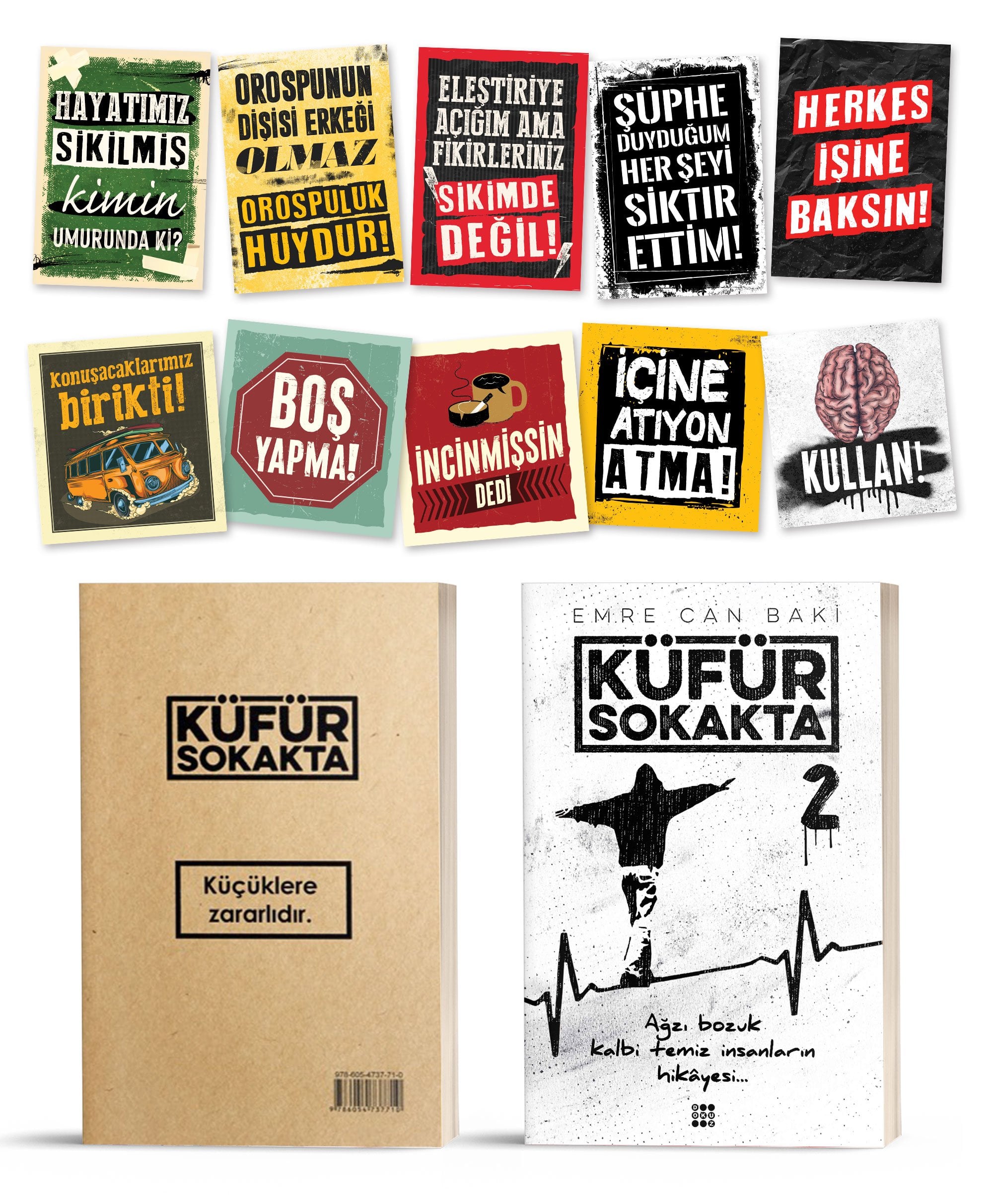 KÜFÜR SOKAKTA SET - ÖZEL TASARIM STİCKER HEDİYELİ