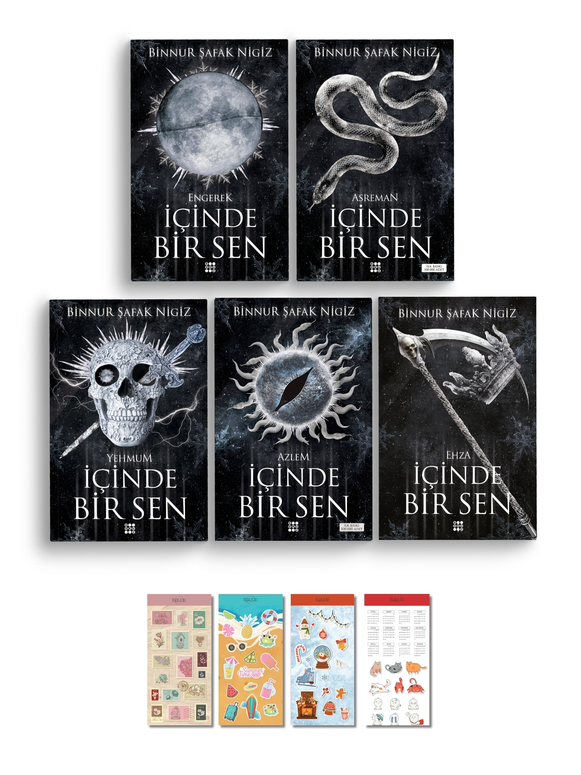 Binnur Şafak Nigiz - İçinde Bir Sen Serisi (5 Kitap Takım - Ciltsiz) + Sticker Hediyeli