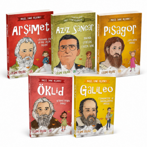 Çocuklar İçin Bilim İnsanları 5 Kitap Seti - Arşimet, Aziz Sancar, Pisagor, Öklid, Galileo