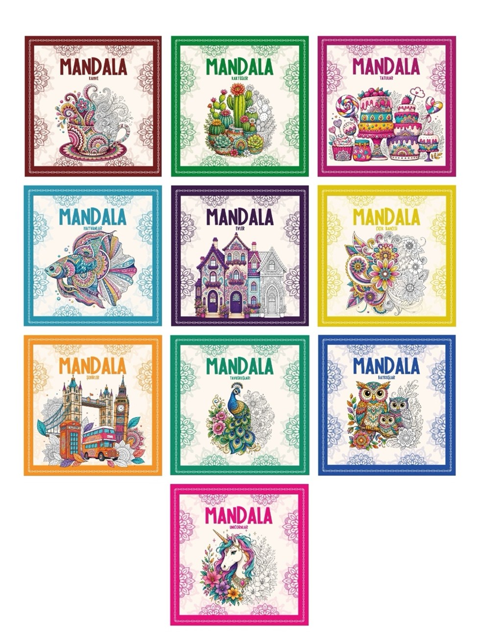 MANDALA - YETİŞKİN BOYAMA 10 KİTAP SET