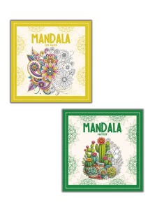 Mandala Boyama Kitabı 2’li Set - Çiçek Bahçesi ve Kaktüsler Temalı