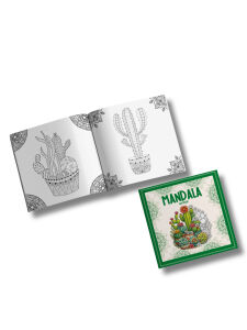 Mandala Boyama Kitabı 2’li Set - Çiçek Bahçesi ve Kaktüsler Temalı