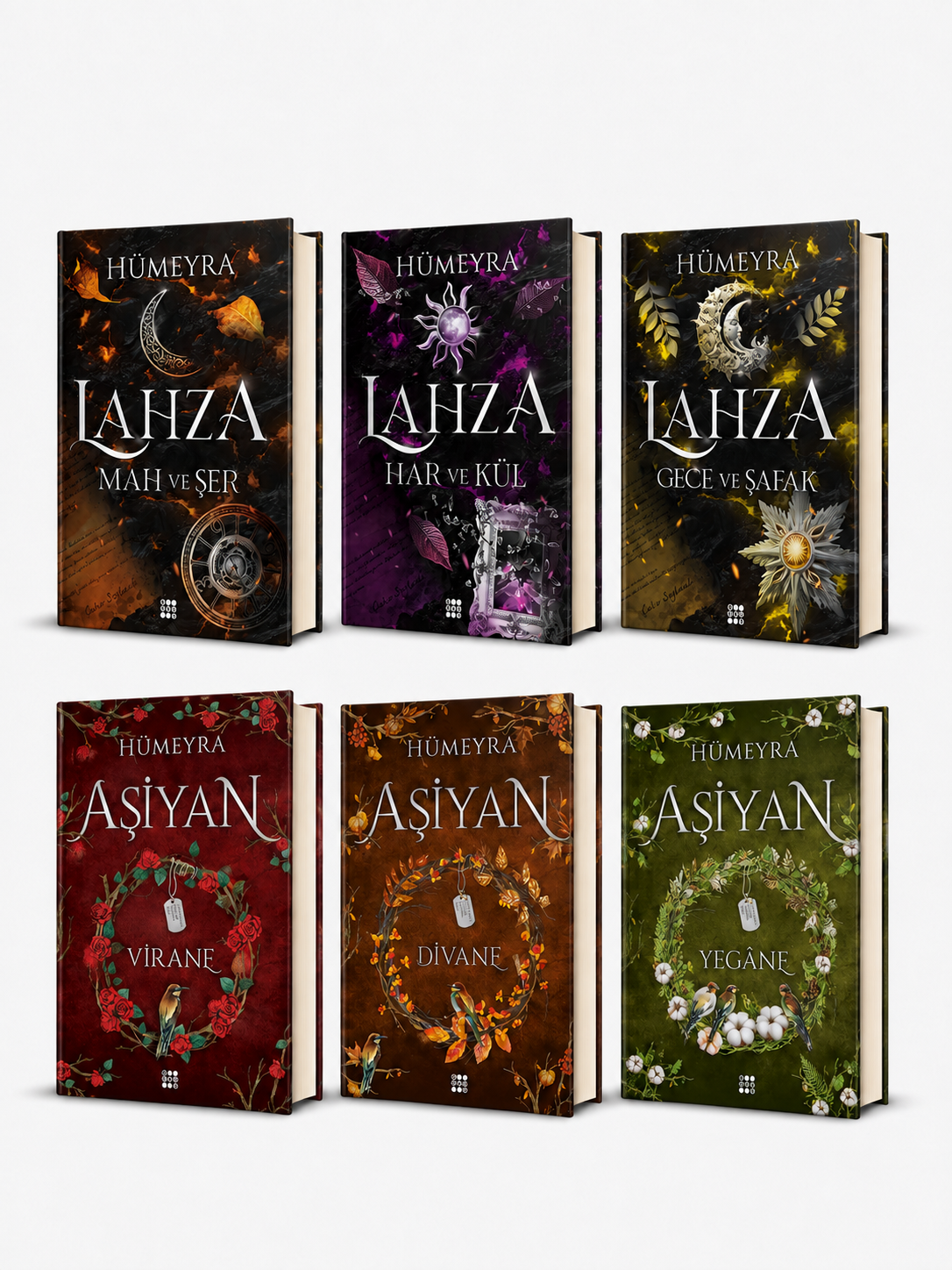 Hümeyra 6 Kitap Ciltli Set - Lahza Serisi  & Aşiyan Serisi (Özel Ciltli Roman Seti)