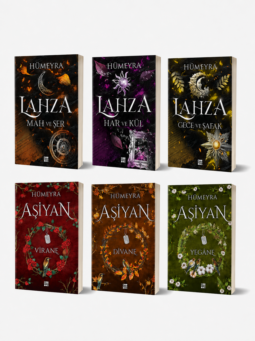 Hümeyra 6 Kitap Ciltli Set - Lahza Serisi  & Aşiyan Serisi (Özel Ciltsiz Roman Seti)