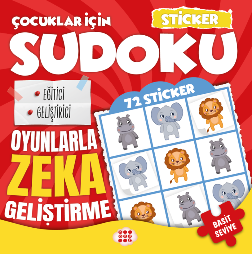 ÇOCUKLAR İÇİN SUDOKU- STİCKER HEDİYELİ BASİT SEVİYE 1