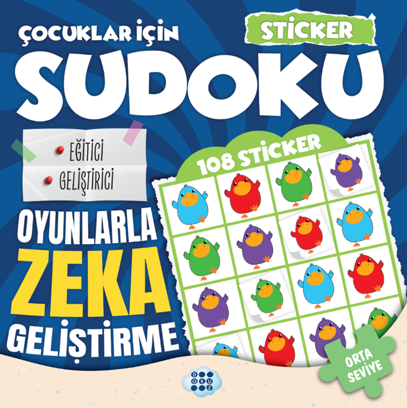 ÇOCUKLAR İÇİN SUDOKU - STİCKER HEDİYELİ ORTA SEVİYE 3