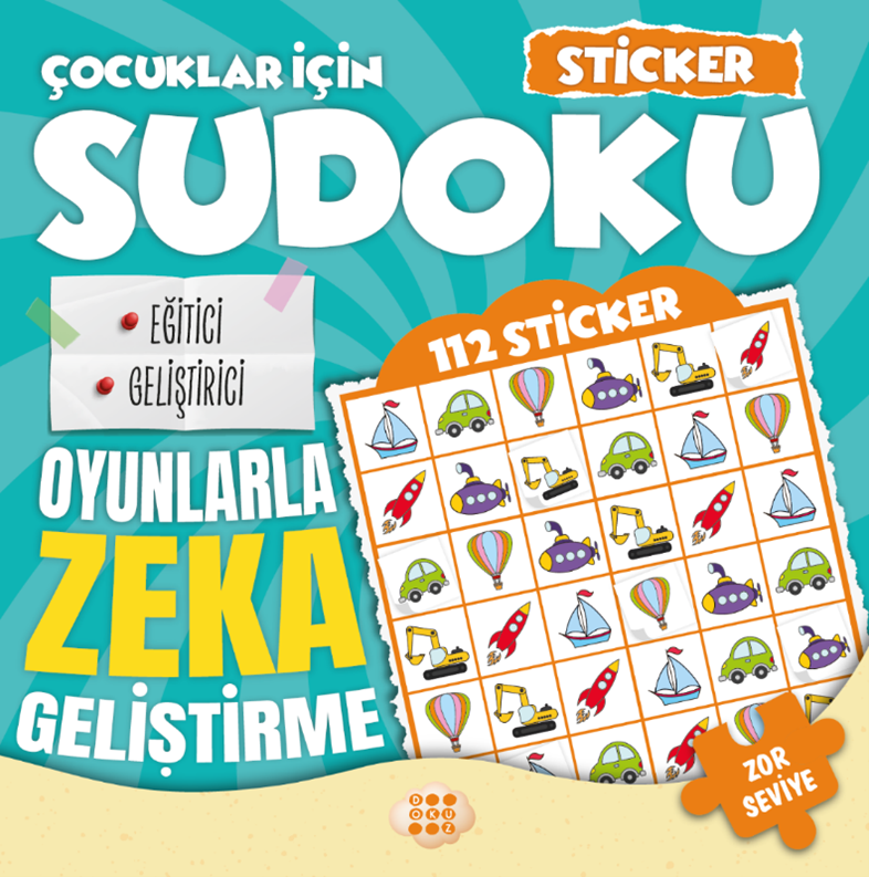 ÇOCUKLAR İÇİN SUDOKU- STİCKER HEDİYELİ  ZOR SEVİYE 1