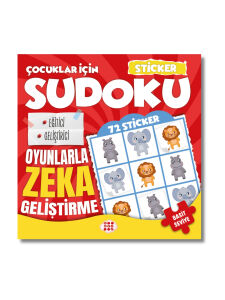 Çocuklar İçin Çıkartmalı Sudoku Seti - Kolay Seviye - Zeka Geliştirici Bulmaca Seti