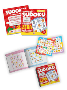 Çocuklar İçin Çıkartmalı Sudoku Seti - Kolay Seviye - Zeka Geliştirici Bulmaca Seti