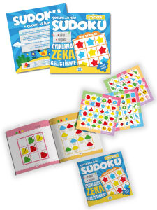 Çocuklar İçin Çıkartmalı Sudoku Seti - Kolay Seviye - Zeka Geliştirici Bulmaca Seti