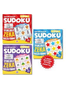 Çocuklar İçin Çıkartmalı Sudoku Seti - Kolay Seviye - Zeka Geliştirici Bulmaca Seti