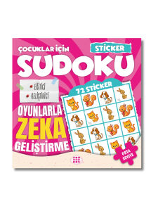 Çocuklar İçin Çıkartmalı Sudoku Seti - Orta Seviye - Zeka Geliştirici Bulmaca Seti