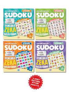 Çocuklar İçin Çıkartmalı Sudoku Seti - Zor Seviye - Zeka Geliştirici Bulmaca Seti