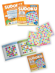 Çocuklar İçin Çıkartmalı Sudoku Seti - Zor Seviye - Zeka Geliştirici Bulmaca Seti
