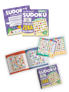 Çocuklar İçin Çıkartmalı Sudoku Seti - Zor Seviye - Zeka Geliştirici Bulmaca Seti