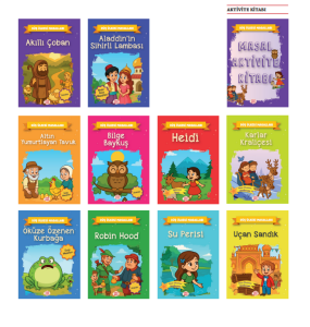 Düş Ülkesi Masalları Seti 10 Kitap + Masal Aktivite Kitabı Resimli Dünya Klasikleri Hikaye Seti
