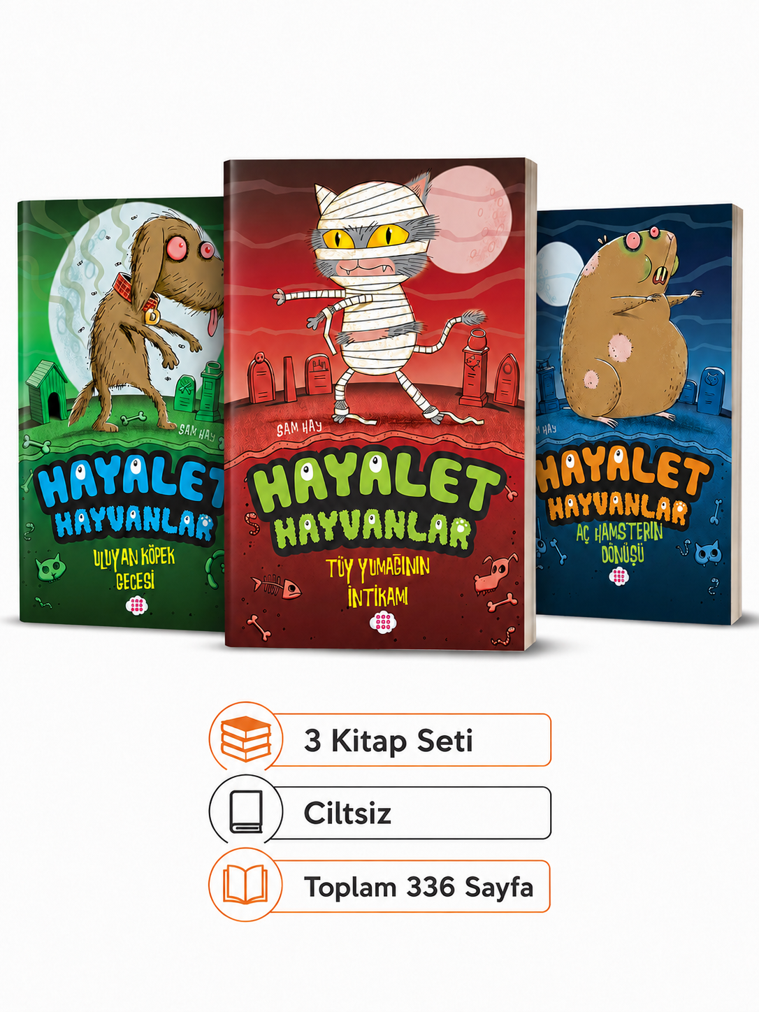 Hayalet Hayvanlar Serisi 3 Kitap Set - Sam Hay - Eğlenceli Macera Çocuk Kitapları