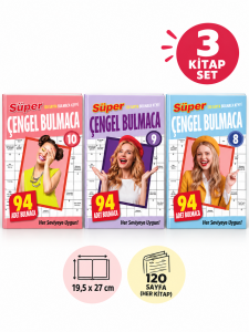 Yetişkinler İçin 3'lü Süper Çengel Bulmaca Kitabı Seti (360 Sayfa - 282 Bulmaca)