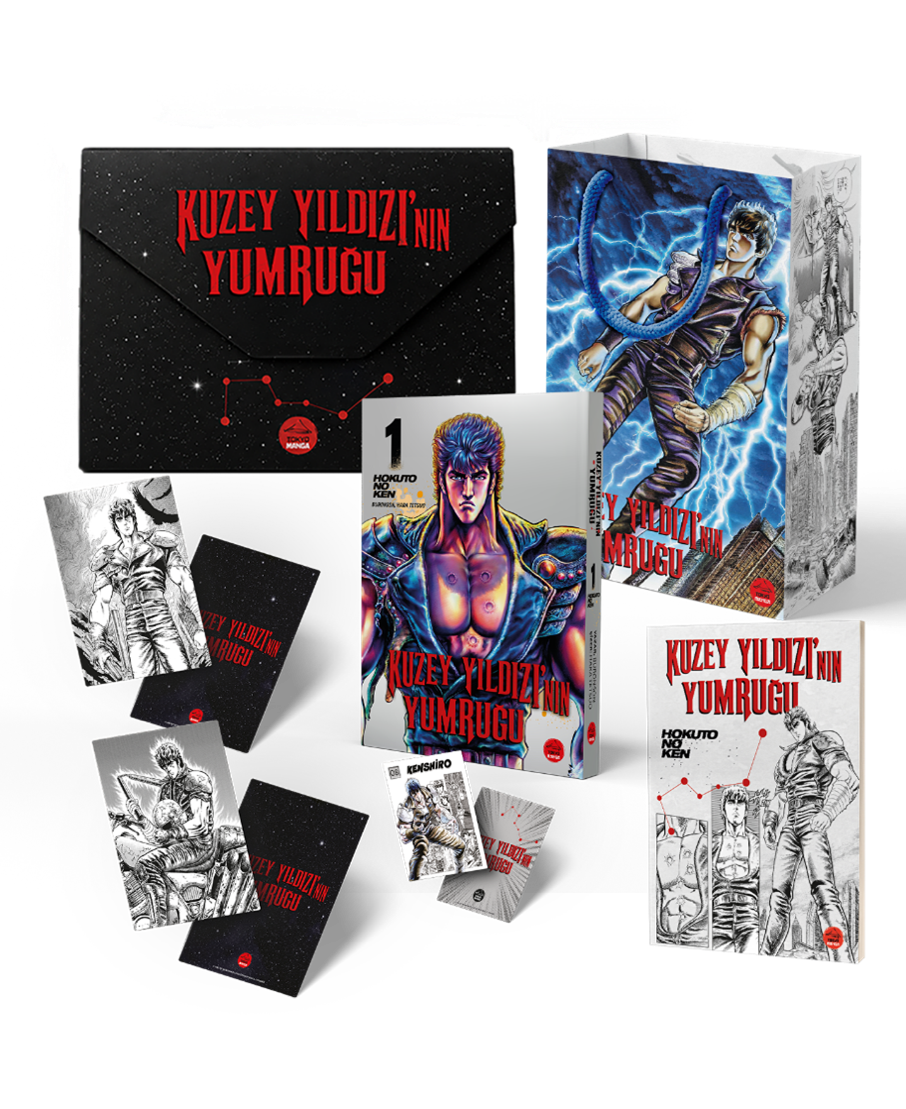 Kuzey Yıldızı'nın Yumruğu Cilt 1 Özel Kutulu Set Hokuto No Ken Çantalı Kartlı Manga Çizgi Roman