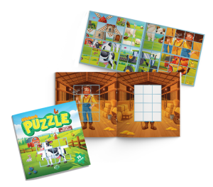 Stickerlı Puzzle Kitabı Çiftlik Hayvanları 72 Sticker Yapıştırma Eğitici Çocuk Etkinlik Kitabı