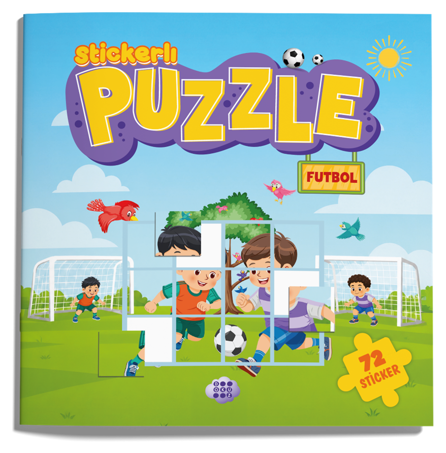 Stickerlı Puzzle Kitabı Futbol 72 Sticker Yapıştırma Eğitici Çocuk Etkinlik Kitabı