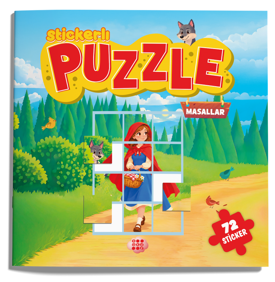 Stickerlı Puzzle Kitabı Masallar 72 Sticker Yapıştırma Eğitici Çocuk Etkinlik Kitabı