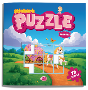 Stickerlı Puzzle Kitabı Prenses 72 Sticker Yapıştırma Eğitici Çocuk Etkinlik Kitabı