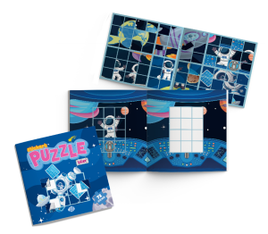 Stickerlı Puzzle Kitabı Uzay 72 Sticker Yapıştırma Eğitici Çocuk Etkinlik Kitabı